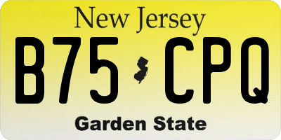 NJ license plate B75CPQ