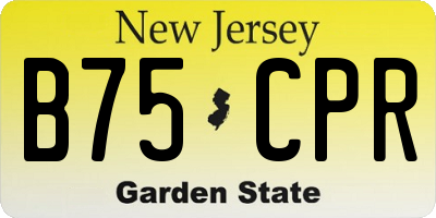 NJ license plate B75CPR