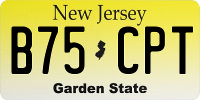 NJ license plate B75CPT