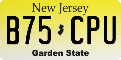 NJ license plate B75CPU