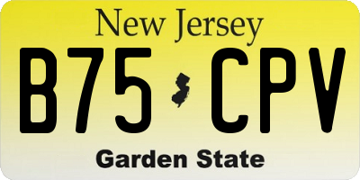 NJ license plate B75CPV