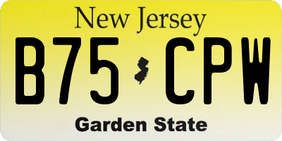 NJ license plate B75CPW