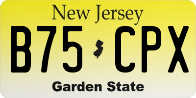 NJ license plate B75CPX