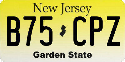 NJ license plate B75CPZ