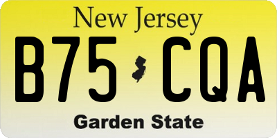NJ license plate B75CQA