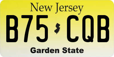 NJ license plate B75CQB