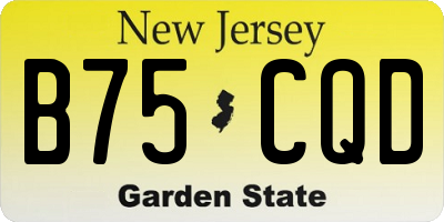 NJ license plate B75CQD