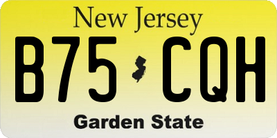 NJ license plate B75CQH