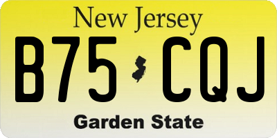 NJ license plate B75CQJ