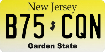 NJ license plate B75CQN