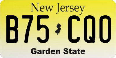 NJ license plate B75CQO