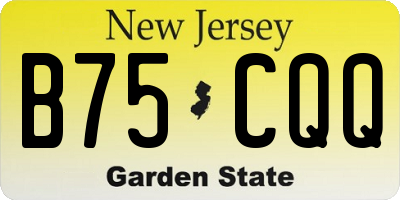 NJ license plate B75CQQ
