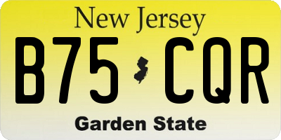 NJ license plate B75CQR