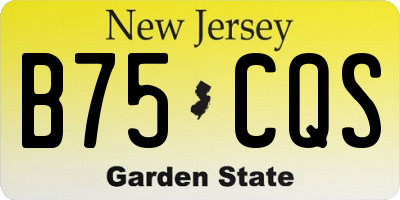 NJ license plate B75CQS