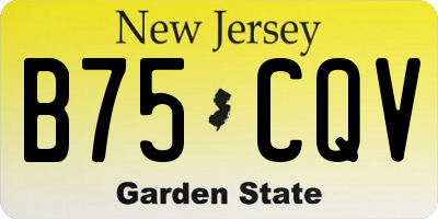 NJ license plate B75CQV