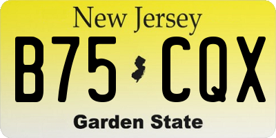 NJ license plate B75CQX