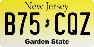 NJ license plate B75CQZ