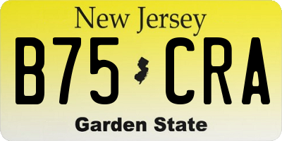 NJ license plate B75CRA