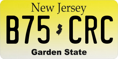 NJ license plate B75CRC