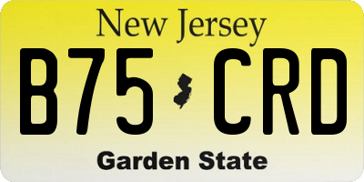 NJ license plate B75CRD