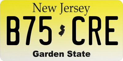 NJ license plate B75CRE