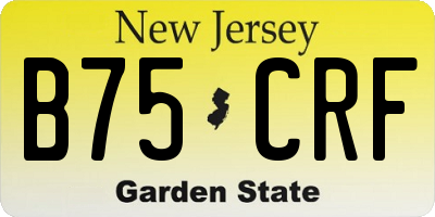 NJ license plate B75CRF