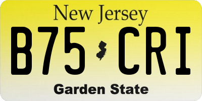 NJ license plate B75CRI