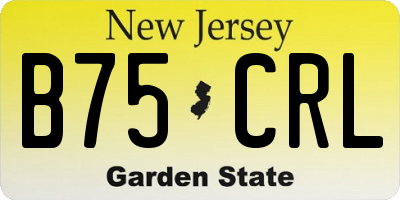 NJ license plate B75CRL