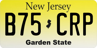 NJ license plate B75CRP