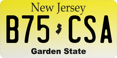 NJ license plate B75CSA