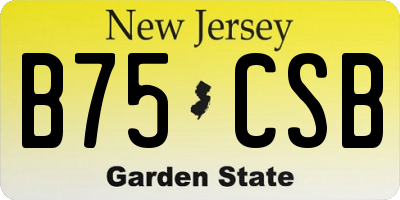 NJ license plate B75CSB