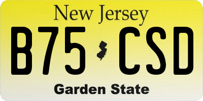 NJ license plate B75CSD