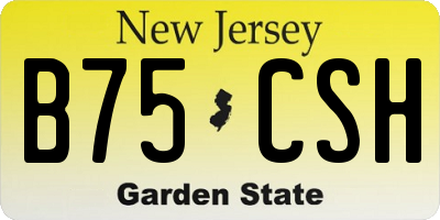 NJ license plate B75CSH