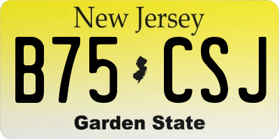 NJ license plate B75CSJ