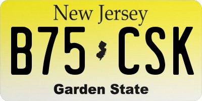 NJ license plate B75CSK