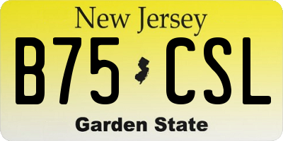 NJ license plate B75CSL