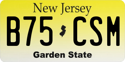 NJ license plate B75CSM