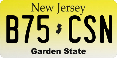 NJ license plate B75CSN