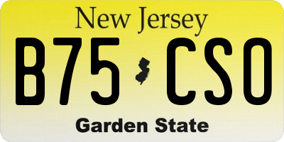 NJ license plate B75CSO