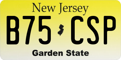 NJ license plate B75CSP