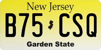 NJ license plate B75CSQ