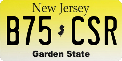 NJ license plate B75CSR