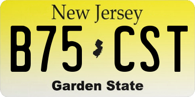 NJ license plate B75CST