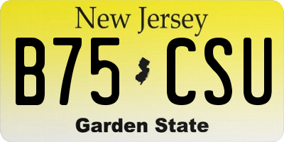 NJ license plate B75CSU