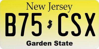 NJ license plate B75CSX