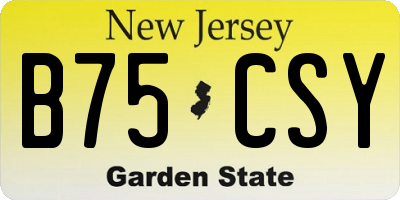 NJ license plate B75CSY
