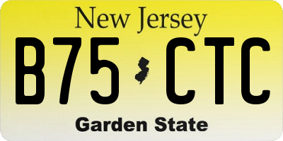 NJ license plate B75CTC