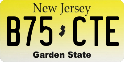 NJ license plate B75CTE