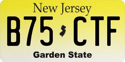 NJ license plate B75CTF