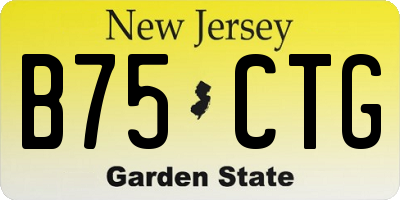 NJ license plate B75CTG
